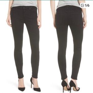 Mother The Looker Mid Rise Skinny Jeans in Black , Not Guilty
